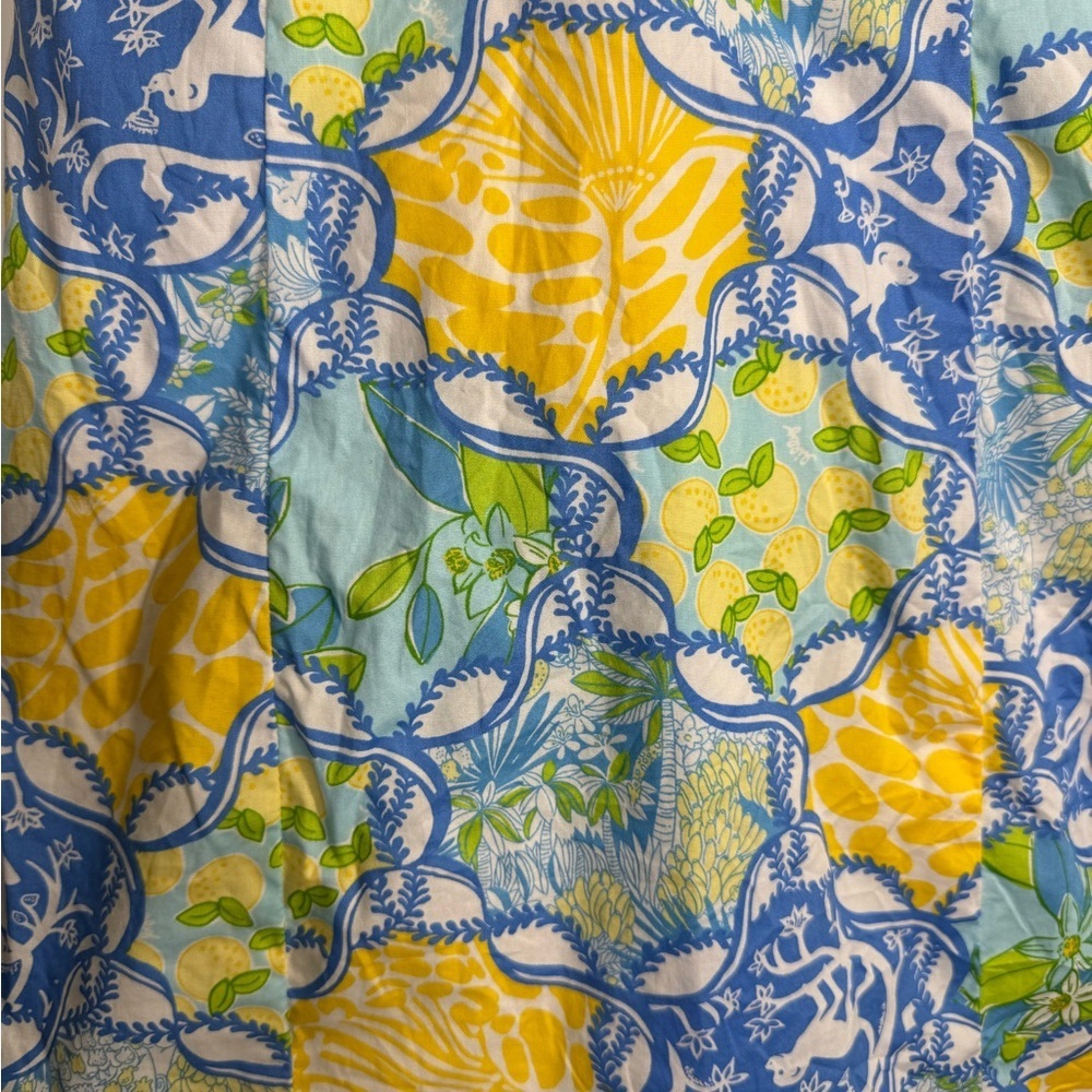 Lilly Pulitzer Blue and Yellow Patterned Halter Dress Size 4 - Picture 4 of 8